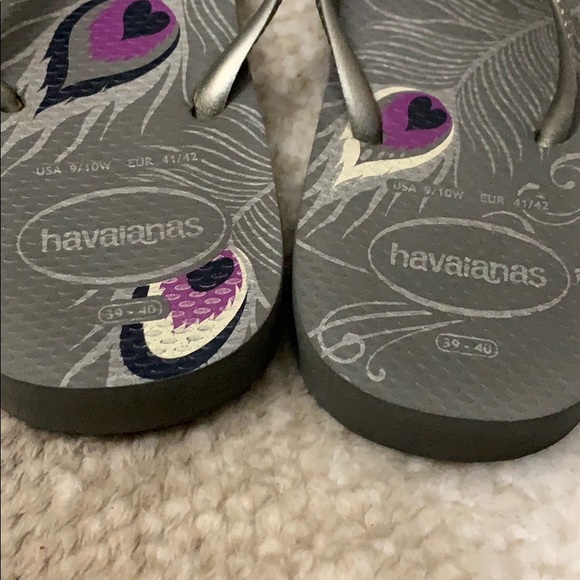 Havaianas silver and purple sandals.. size 9/10 - Picture 3 of 6